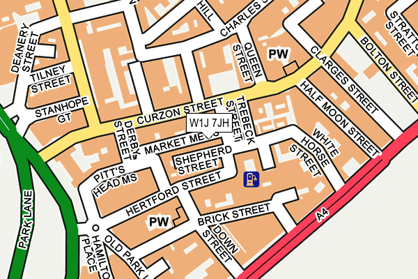 W1J 7JH map - OS OpenMap – Local (Ordnance Survey)