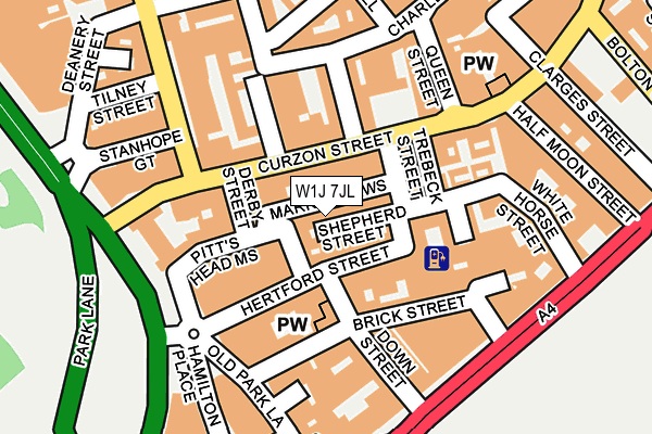 W1J 7JL map - OS OpenMap – Local (Ordnance Survey)