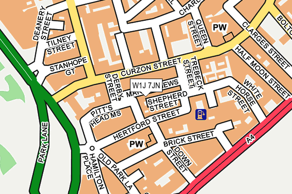 W1J 7JN map - OS OpenMap – Local (Ordnance Survey)