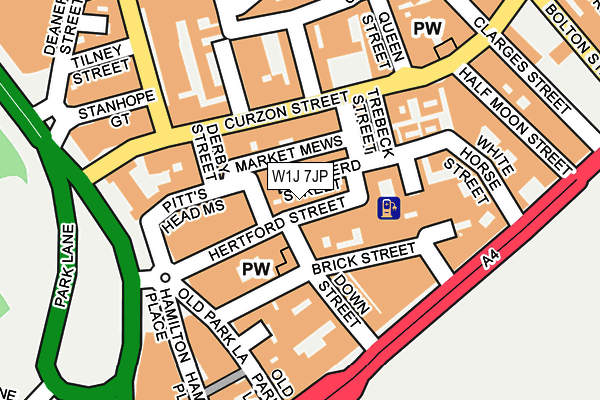 W1J 7JP map - OS OpenMap – Local (Ordnance Survey)