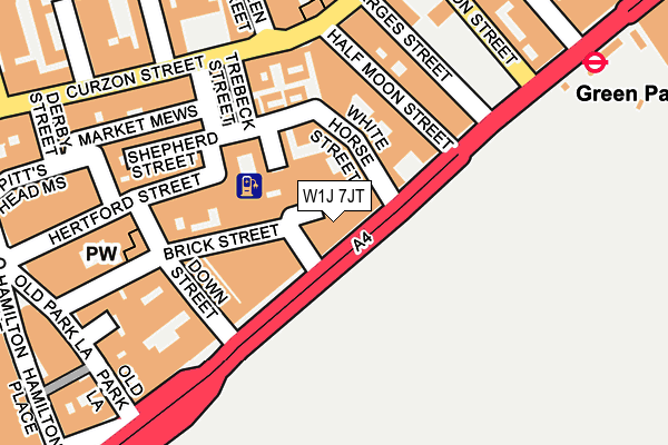 W1J 7JT map - OS OpenMap – Local (Ordnance Survey)