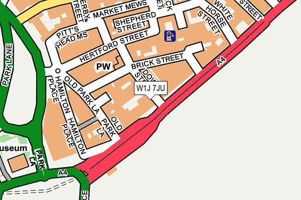 W1J 7JU map - OS OpenMap – Local (Ordnance Survey)