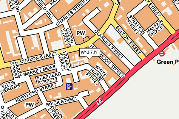 W1J 7JY map - OS OpenMap – Local (Ordnance Survey)