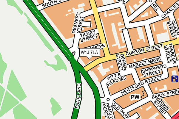 W1J 7LA map - OS OpenMap – Local (Ordnance Survey)