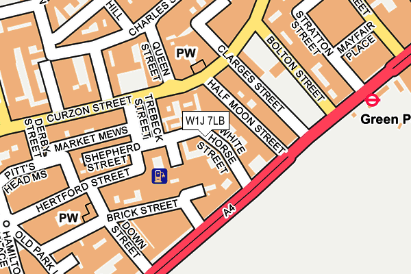 W1J 7LB map - OS OpenMap – Local (Ordnance Survey)