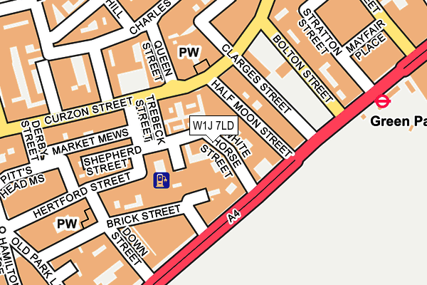 W1J 7LD map - OS OpenMap – Local (Ordnance Survey)