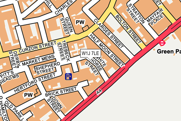 W1J 7LE map - OS OpenMap – Local (Ordnance Survey)