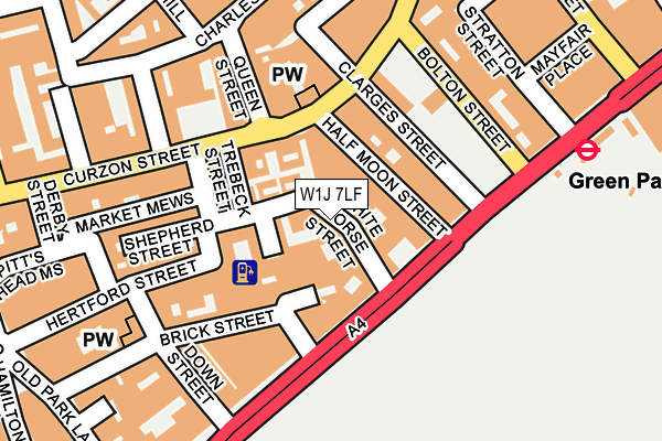 W1J 7LF map - OS OpenMap – Local (Ordnance Survey)