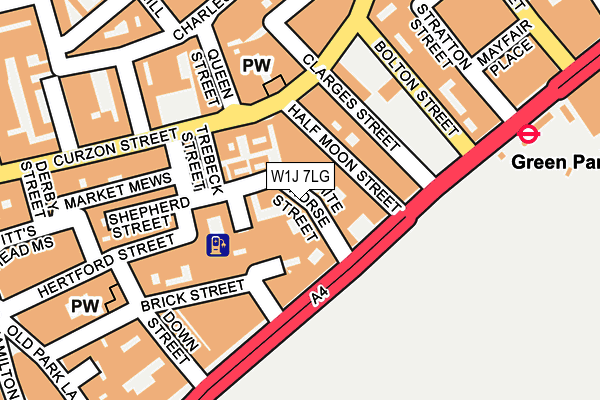 W1J 7LG map - OS OpenMap – Local (Ordnance Survey)