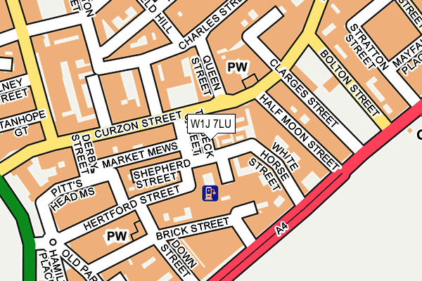 W1J 7LU map - OS OpenMap – Local (Ordnance Survey)