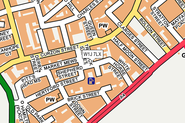 W1J 7LX map - OS OpenMap – Local (Ordnance Survey)