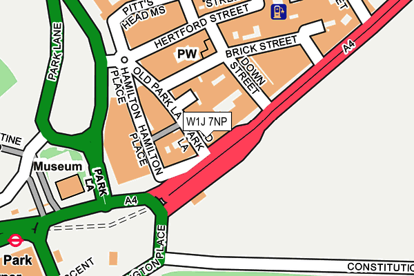 W1J 7NP map - OS OpenMap – Local (Ordnance Survey)