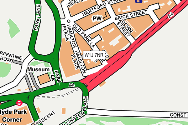 W1J 7NR map - OS OpenMap – Local (Ordnance Survey)