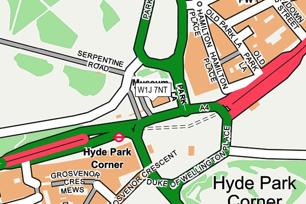 W1J 7NT map - OS OpenMap – Local (Ordnance Survey)