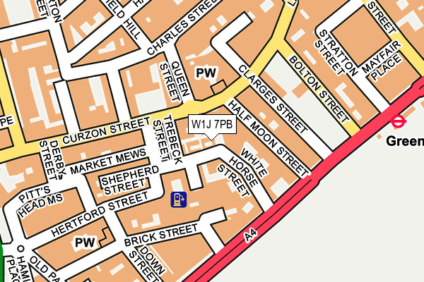 W1J 7PB map - OS OpenMap – Local (Ordnance Survey)