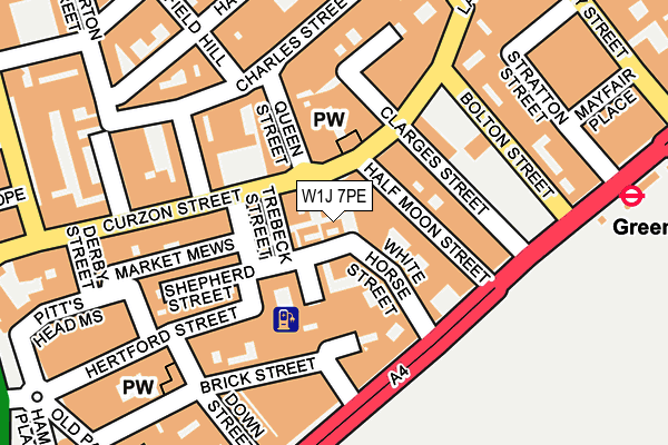 W1J 7PE map - OS OpenMap – Local (Ordnance Survey)