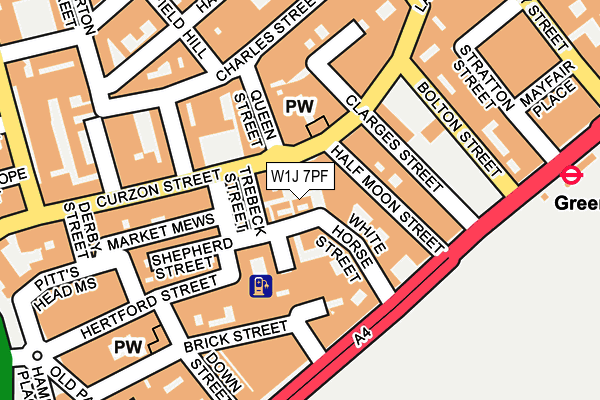 W1J 7PF map - OS OpenMap – Local (Ordnance Survey)