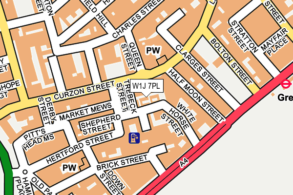 W1J 7PL map - OS OpenMap – Local (Ordnance Survey)
