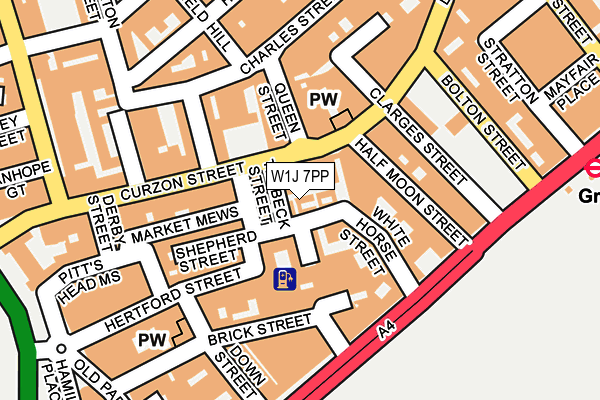 W1J 7PP map - OS OpenMap – Local (Ordnance Survey)