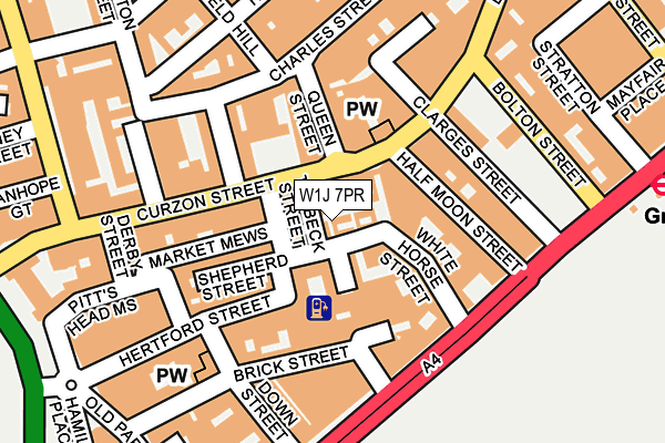 W1J 7PR map - OS OpenMap – Local (Ordnance Survey)