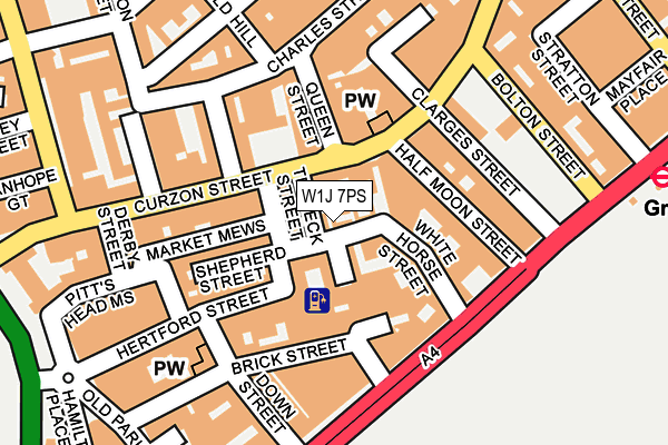 W1J 7PS map - OS OpenMap – Local (Ordnance Survey)