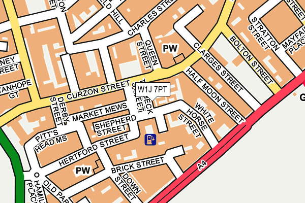 W1J 7PT map - OS OpenMap – Local (Ordnance Survey)