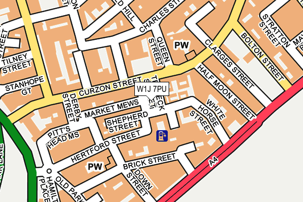 W1J 7PU map - OS OpenMap – Local (Ordnance Survey)