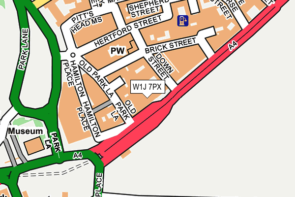 W1J 7PX map - OS OpenMap – Local (Ordnance Survey)