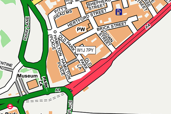 W1J 7PY map - OS OpenMap – Local (Ordnance Survey)