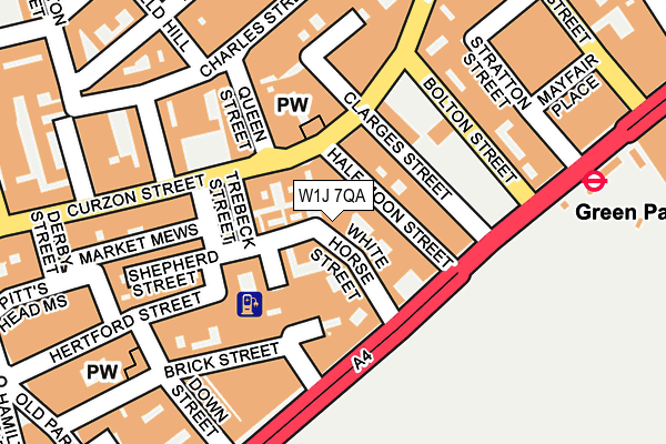 W1J 7QA map - OS OpenMap – Local (Ordnance Survey)