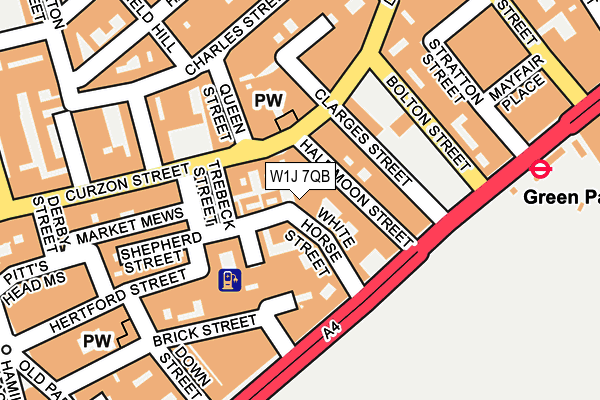 W1J 7QB map - OS OpenMap – Local (Ordnance Survey)