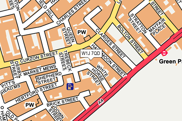 W1J 7QD map - OS OpenMap – Local (Ordnance Survey)