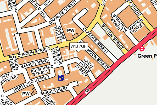 W1J 7QF map - OS OpenMap – Local (Ordnance Survey)