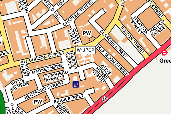 W1J 7QP map - OS OpenMap – Local (Ordnance Survey)