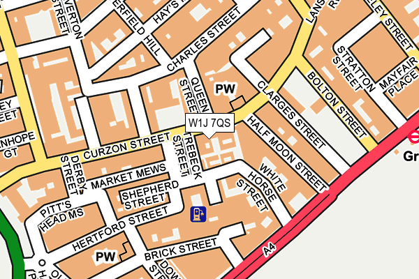 W1J 7QS map - OS OpenMap – Local (Ordnance Survey)