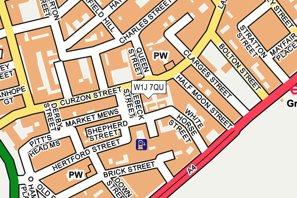 W1J 7QU map - OS OpenMap – Local (Ordnance Survey)