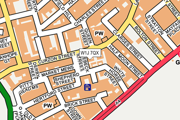 W1J 7QX map - OS OpenMap – Local (Ordnance Survey)