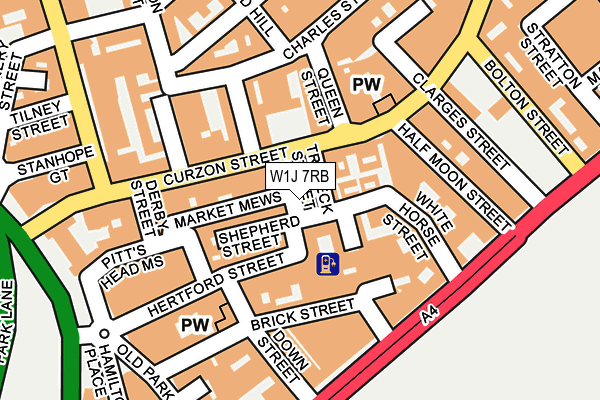 W1J 7RB map - OS OpenMap – Local (Ordnance Survey)