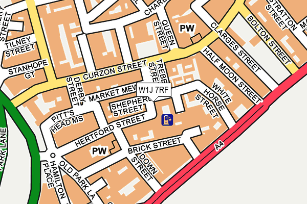 W1J 7RF map - OS OpenMap – Local (Ordnance Survey)