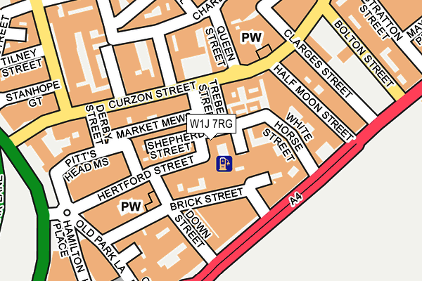 W1J 7RG map - OS OpenMap – Local (Ordnance Survey)