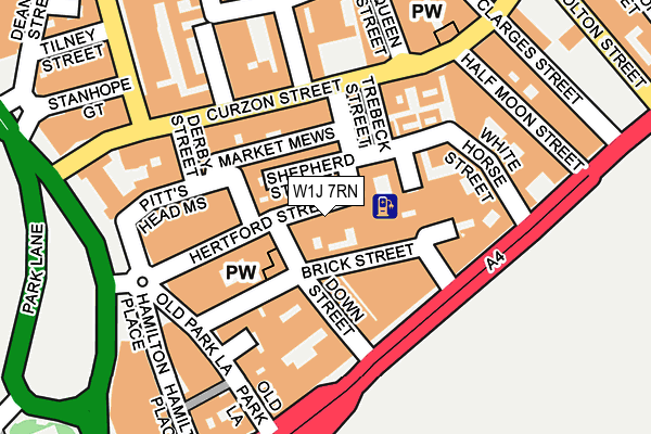 W1J 7RN map - OS OpenMap – Local (Ordnance Survey)