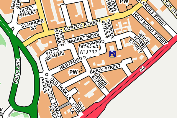 W1J 7RP map - OS OpenMap – Local (Ordnance Survey)