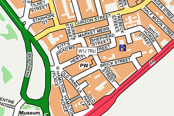 W1J 7RU map - OS OpenMap – Local (Ordnance Survey)