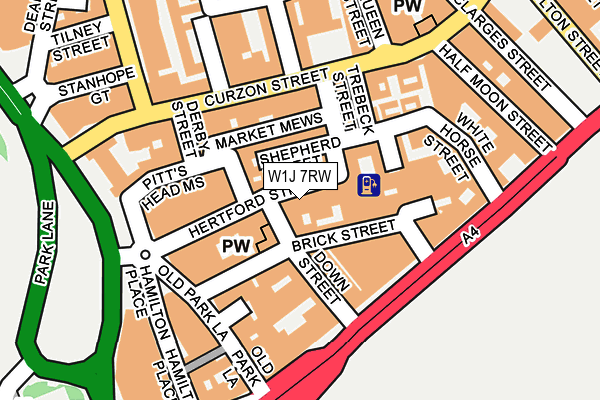 W1J 7RW map - OS OpenMap – Local (Ordnance Survey)