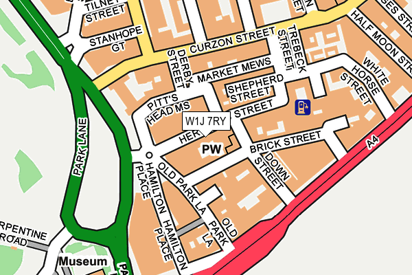 W1J 7RY map - OS OpenMap – Local (Ordnance Survey)