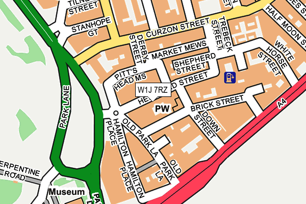 W1J 7RZ map - OS OpenMap – Local (Ordnance Survey)