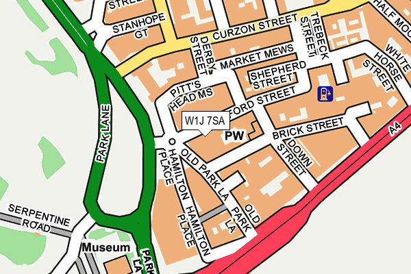 W1J 7SA map - OS OpenMap – Local (Ordnance Survey)