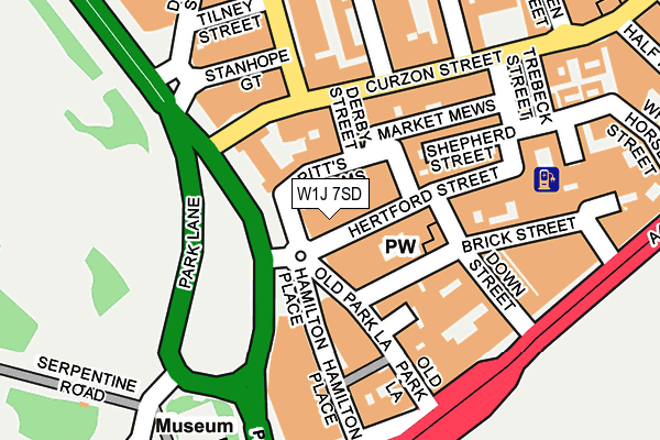 W1J 7SD map - OS OpenMap – Local (Ordnance Survey)