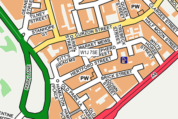 W1J 7SE map - OS OpenMap – Local (Ordnance Survey)