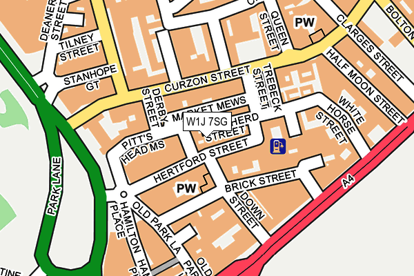 W1J 7SG map - OS OpenMap – Local (Ordnance Survey)